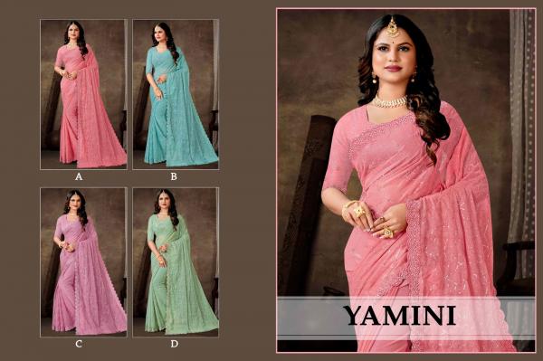 Ronisha Yamini Designer Fancy Embroidery Saree Collection